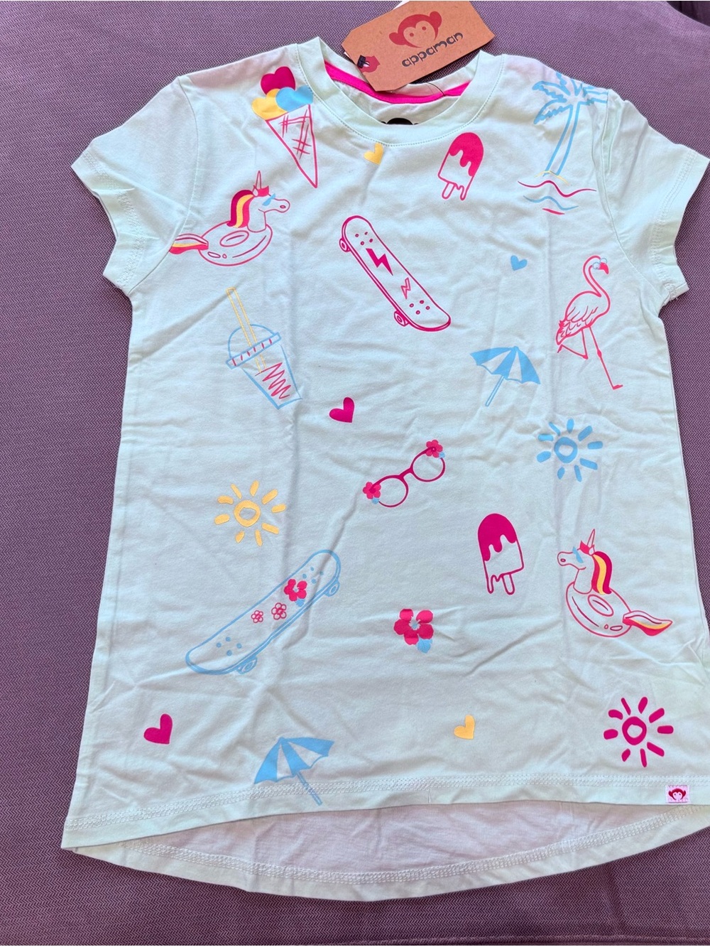 Appaman Mint Green T-shirt High Low Hem Girls Size 8